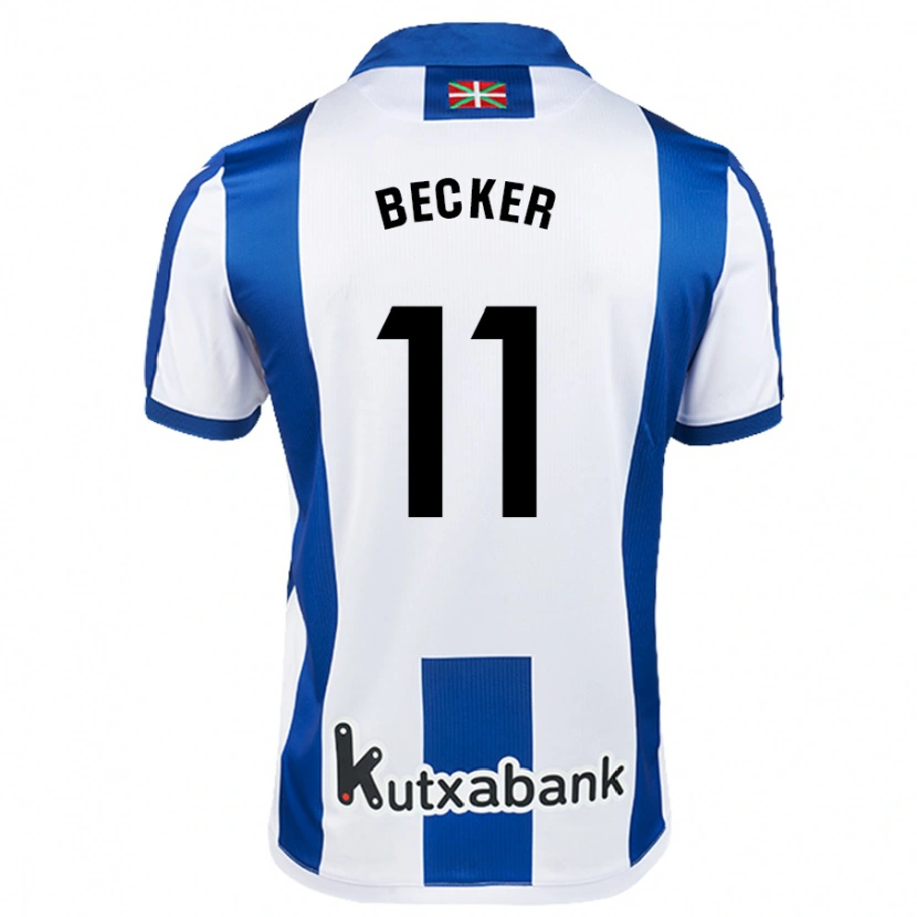 Danxen Kvinder Sheraldo Becker #11 Hvid Blå Hjemmebane Spillertrøjer 2024/25 Trøje T-Shirt