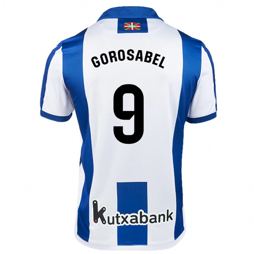 Danxen Kvinder Jakes Gorosabel #9 Hvid Blå Hjemmebane Spillertrøjer 2024/25 Trøje T-Shirt