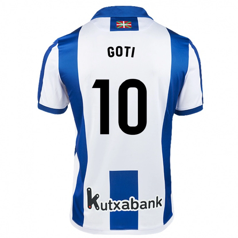 Danxen Kvinder Mikel Goti #10 Hvid Blå Hjemmebane Spillertrøjer 2024/25 Trøje T-Shirt
