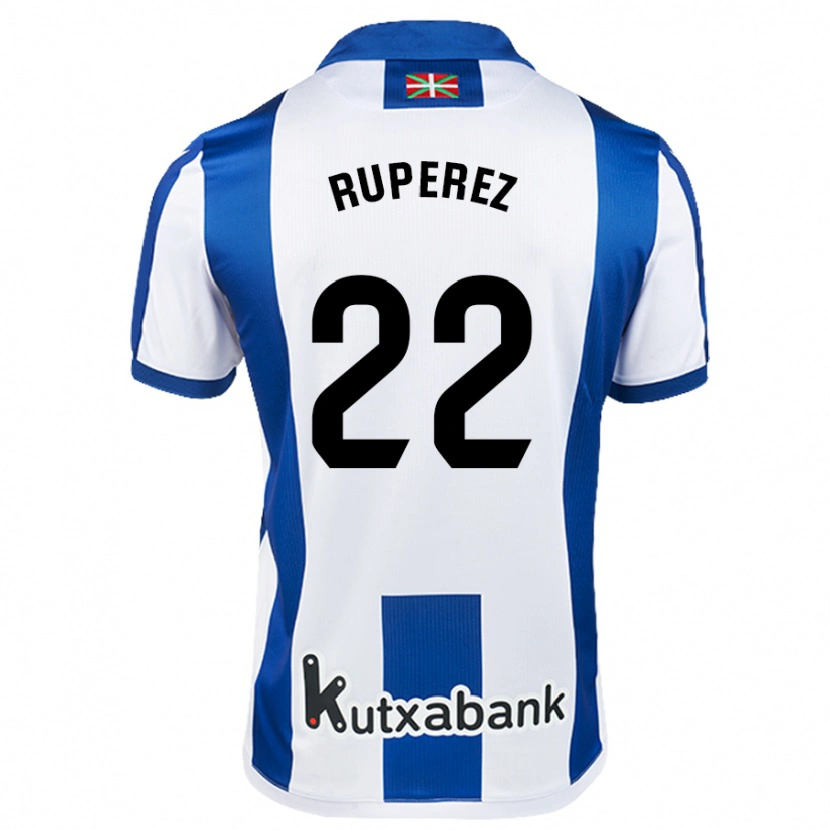 Danxen Kvinder Iñaki Rupérez #22 Hvid Blå Hjemmebane Spillertrøjer 2024/25 Trøje T-Shirt
