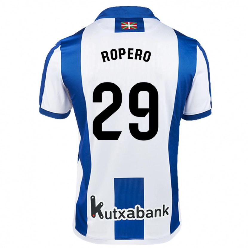 Danxen Kvinder Iker Ropero #29 Hvid Blå Hjemmebane Spillertrøjer 2024/25 Trøje T-Shirt