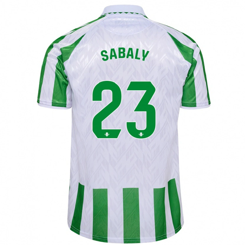Danxen Kvinder Youssouf Sabaly #23 Grønne Hvide Striber Hjemmebane Spillertrøjer 2024/25 Trøje T-Shirt