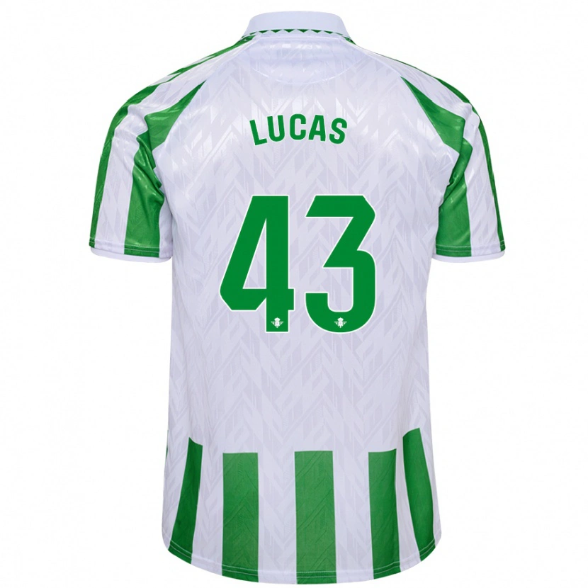 Danxen Kvinder Lucas Alcázar #43 Grønne Hvide Striber Hjemmebane Spillertrøjer 2024/25 Trøje T-Shirt