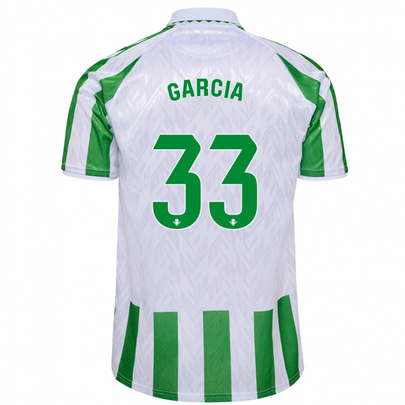 Danxen Kvinder Pablo García #33 Grønne Hvide Striber Hjemmebane Spillertrøjer 2024/25 Trøje T-Shirt