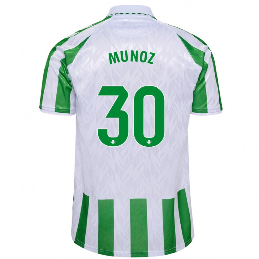 Danxen Kvinder Blanca Muñoz #30 Grønne Hvide Striber Hjemmebane Spillertrøjer 2024/25 Trøje T-Shirt