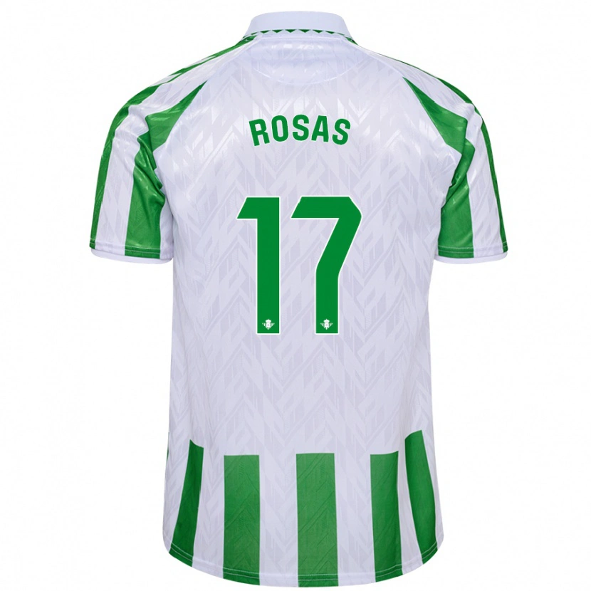 Danxen Kvinder Berto Rosas #17 Grønne Hvide Striber Hjemmebane Spillertrøjer 2024/25 Trøje T-Shirt