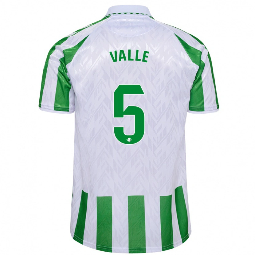 Danxen Kvinder María Valle López #5 Grønne Hvide Striber Hjemmebane Spillertrøjer 2024/25 Trøje T-Shirt
