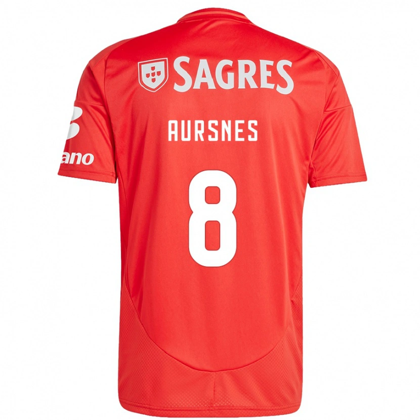 Danxen Kvinder Fredrik Aursnes #8 Rød Hvid Hjemmebane Spillertrøjer 2024/25 Trøje T-Shirt