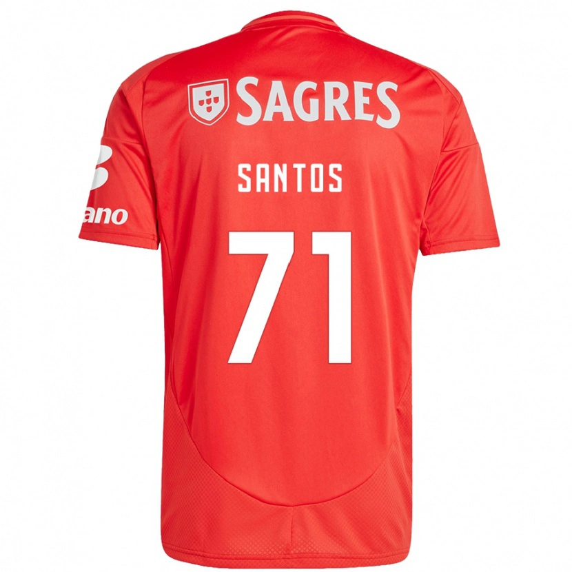 Danxen Kvinder Leandro Santos #71 Rød Hvid Hjemmebane Spillertrøjer 2024/25 Trøje T-Shirt