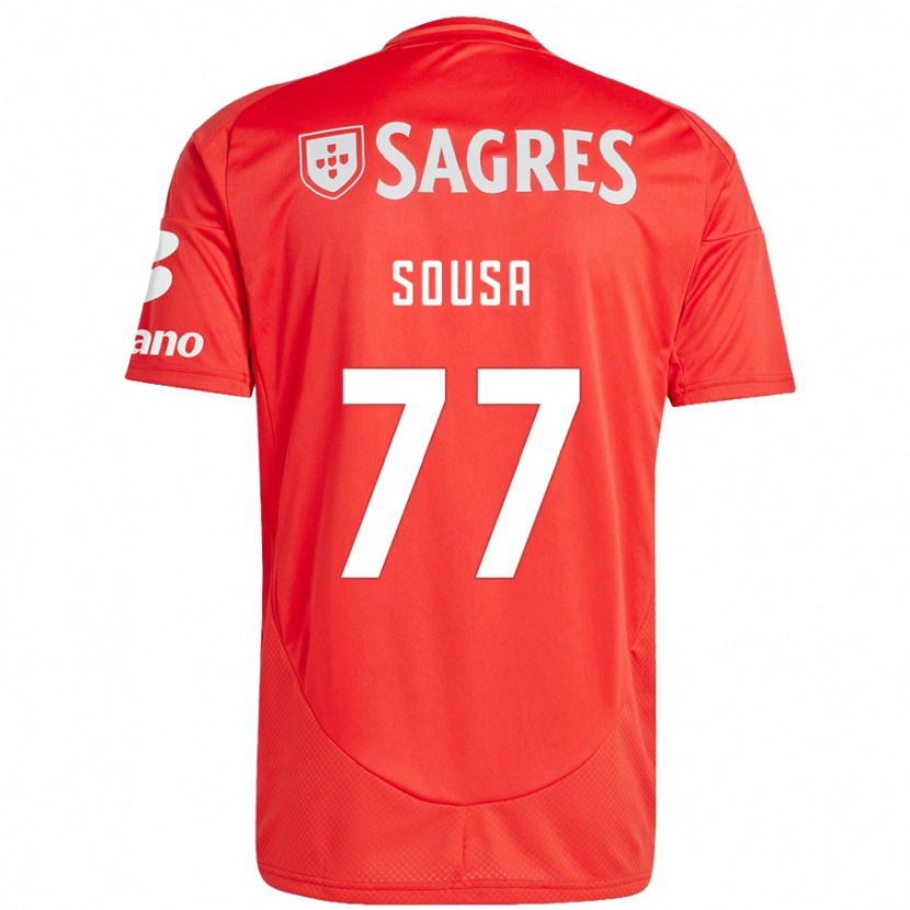 Danxen Kvinder Gerson Sousa #77 Rød Hvid Hjemmebane Spillertrøjer 2024/25 Trøje T-Shirt