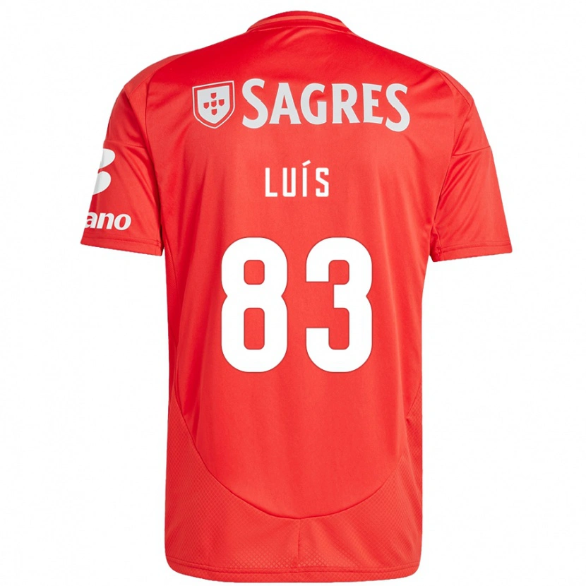 Danxen Kvinder Rafael Luís #83 Rød Hvid Hjemmebane Spillertrøjer 2024/25 Trøje T-Shirt