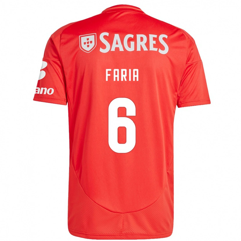Danxen Kvinder Andreia Faria #6 Rød Hvid Hjemmebane Spillertrøjer 2024/25 Trøje T-Shirt
