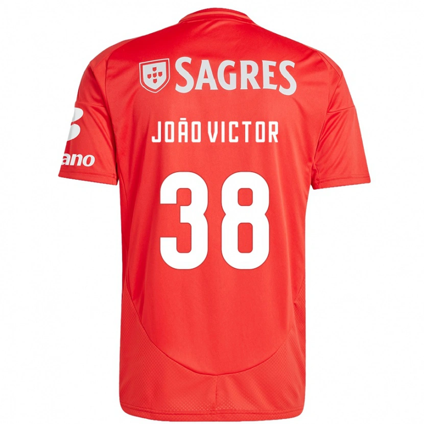 Danxen Kvinder João Victor #38 Rød Hvid Hjemmebane Spillertrøjer 2024/25 Trøje T-Shirt