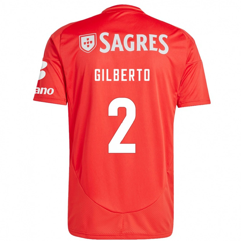 Danxen Kvinder Gilberto #2 Rød Hvid Hjemmebane Spillertrøjer 2024/25 Trøje T-Shirt