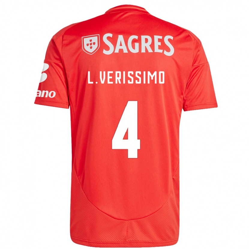 Danxen Kvinder Lucas Verissimo #4 Rød Hvid Hjemmebane Spillertrøjer 2024/25 Trøje T-Shirt