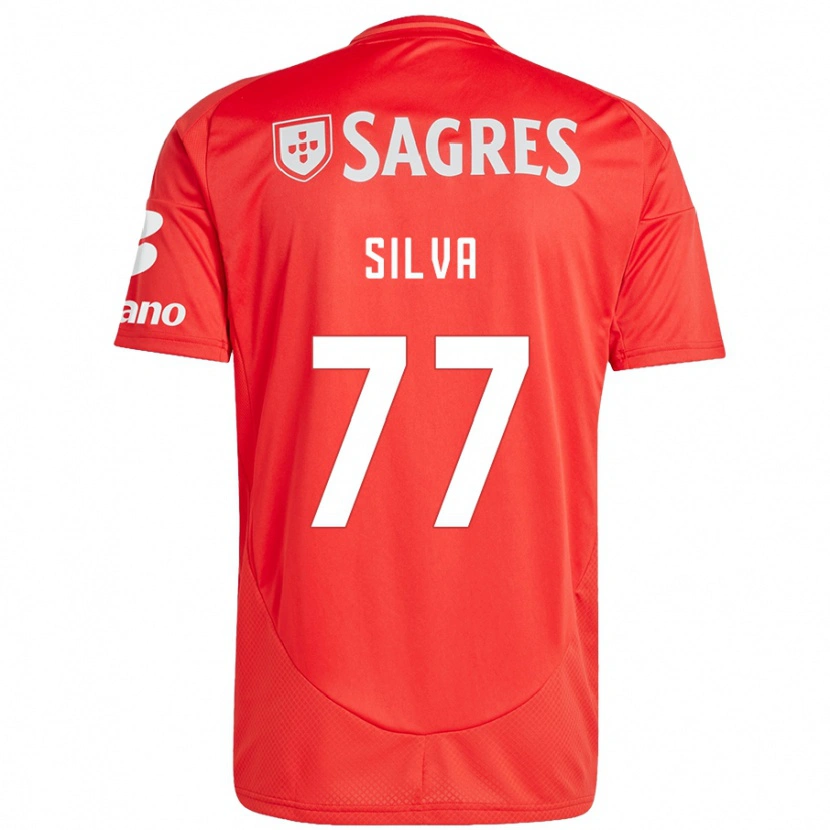 Danxen Kvinder Jessica Silva #77 Rød Hvid Hjemmebane Spillertrøjer 2024/25 Trøje T-Shirt