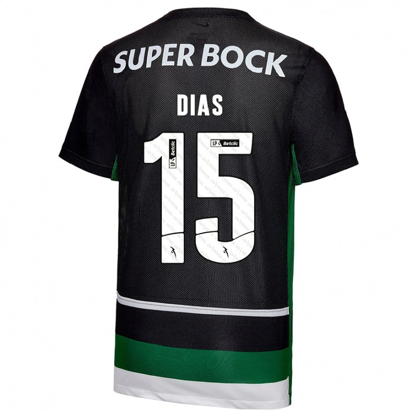 Danxen Kvinder Rodrigo Dias #15 Sort Hvid Grøn Hjemmebane Spillertrøjer 2024/25 Trøje T-Shirt