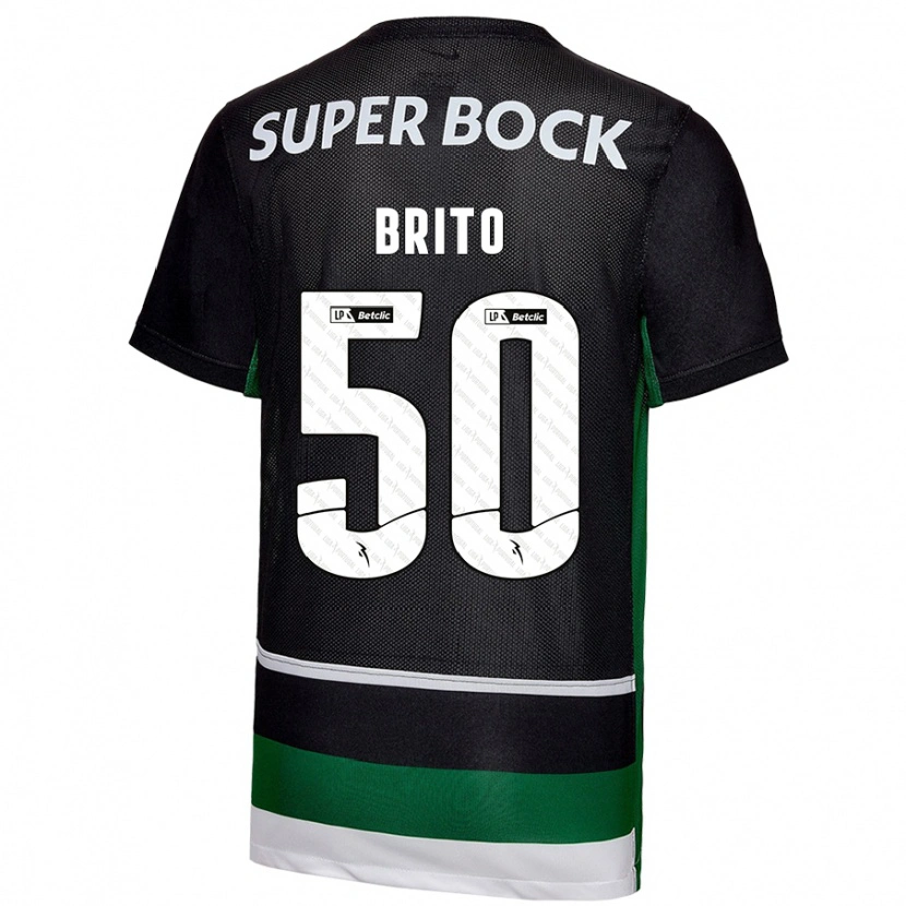Danxen Kvinder Alexandre Brito #50 Sort Hvid Grøn Hjemmebane Spillertrøjer 2024/25 Trøje T-Shirt