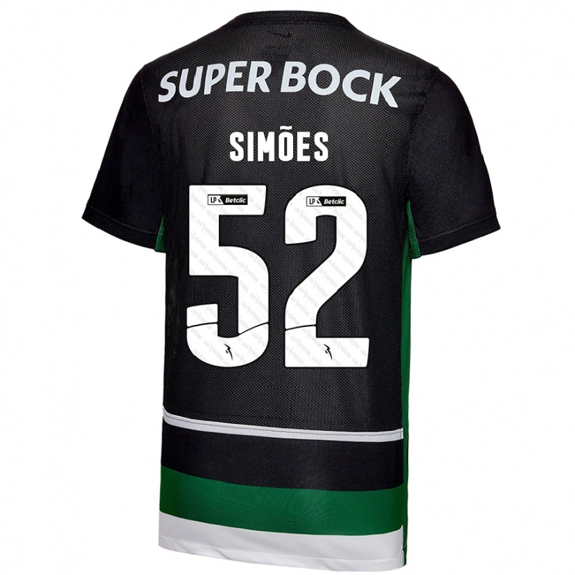 Danxen Kvinder João Simões #52 Sort Hvid Grøn Hjemmebane Spillertrøjer 2024/25 Trøje T-Shirt