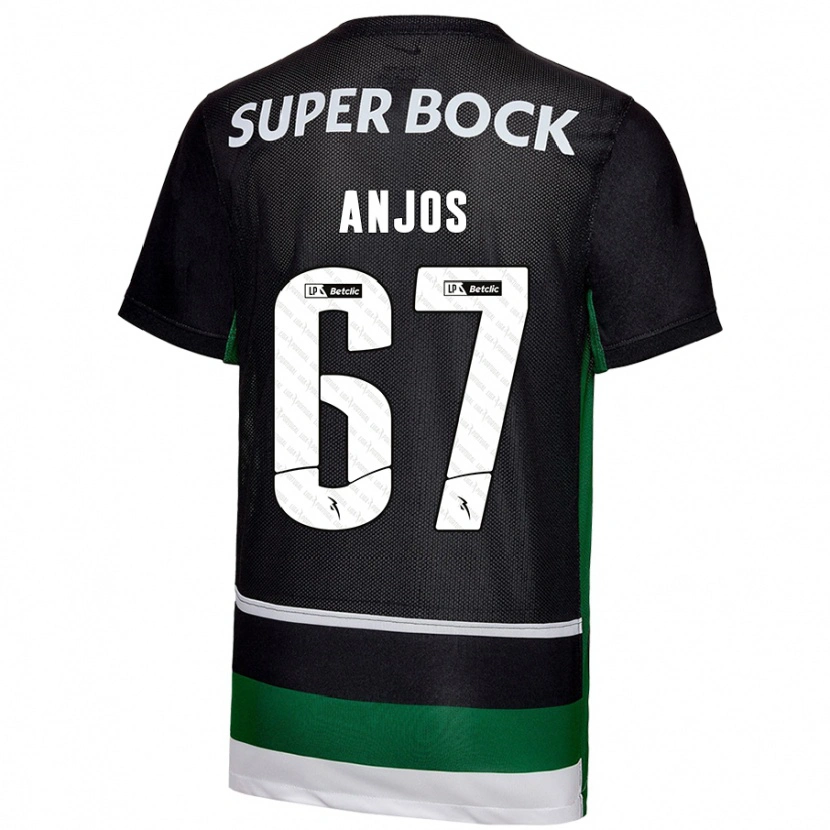 Danxen Kvinder Lucas Anjos #67 Sort Hvid Grøn Hjemmebane Spillertrøjer 2024/25 Trøje T-Shirt