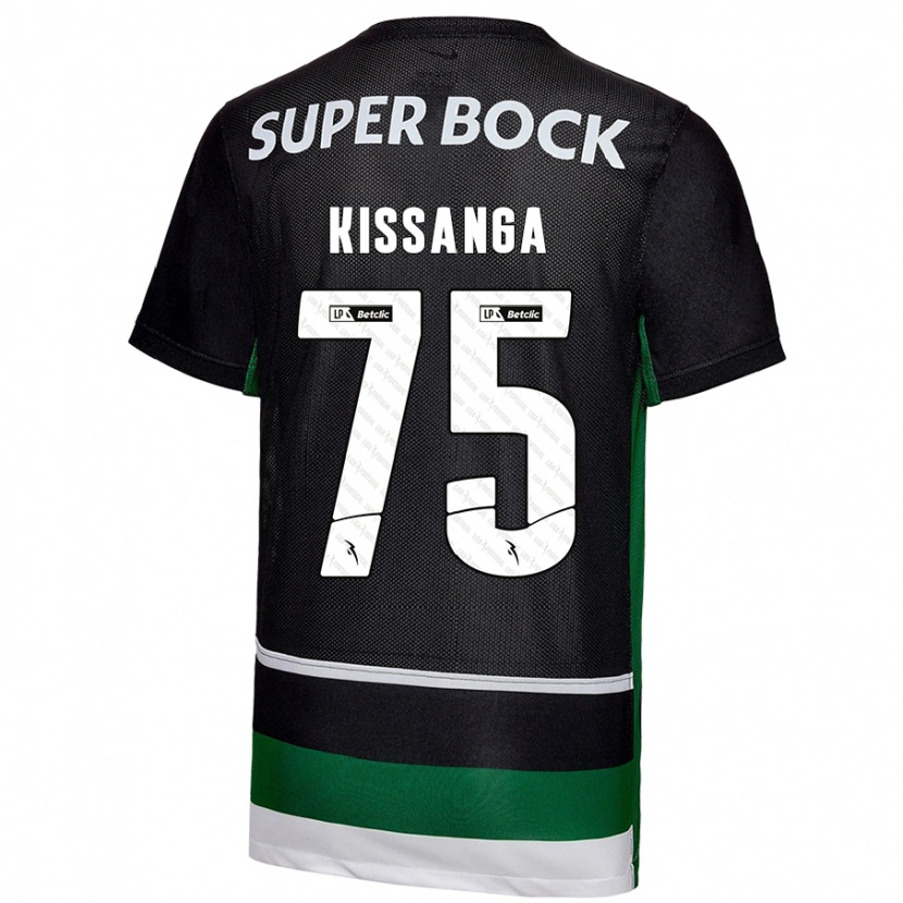 Danxen Kvinder Manuel Kissanga #75 Sort Hvid Grøn Hjemmebane Spillertrøjer 2024/25 Trøje T-Shirt