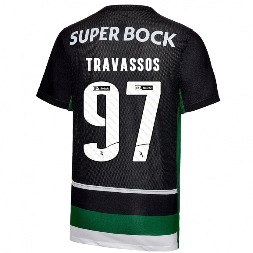 Danxen Kvinder Travassos #97 Sort Hvid Grøn Hjemmebane Spillertrøjer 2024/25 Trøje T-Shirt