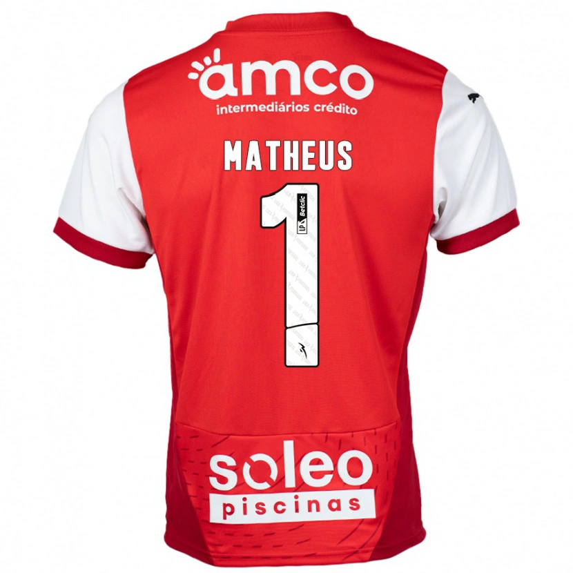 Danxen Kvinder Matheus #1 Rød Hvid Hjemmebane Spillertrøjer 2024/25 Trøje T-Shirt