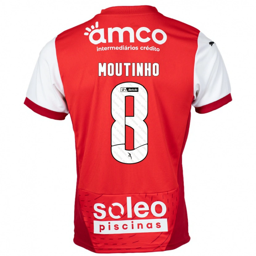 Danxen Kvinder João Moutinho #8 Rød Hvid Hjemmebane Spillertrøjer 2024/25 Trøje T-Shirt