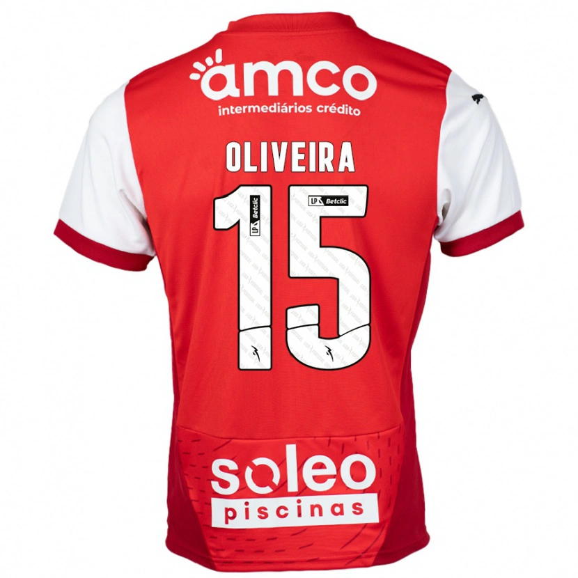 Danxen Kvinder Paulo Oliveira #15 Rød Hvid Hjemmebane Spillertrøjer 2024/25 Trøje T-Shirt