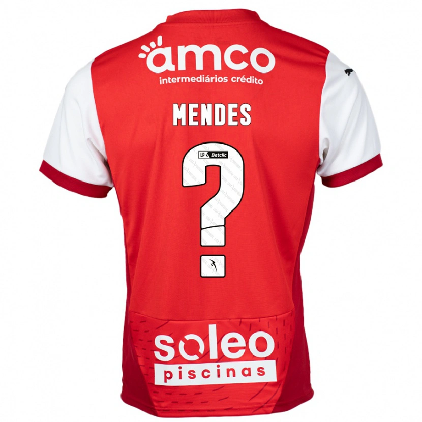 Danxen Kvinder Rafael Mendes #0 Rød Hvid Hjemmebane Spillertrøjer 2024/25 Trøje T-Shirt