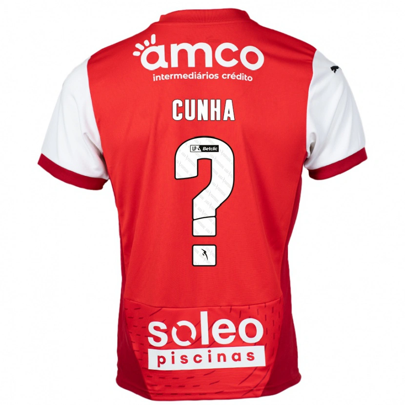 Danxen Kvinder Romário Cunha #0 Rød Hvid Hjemmebane Spillertrøjer 2024/25 Trøje T-Shirt