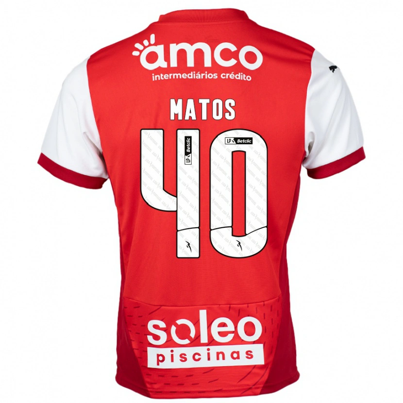 Danxen Kvinder João Matos #40 Rød Hvid Hjemmebane Spillertrøjer 2024/25 Trøje T-Shirt