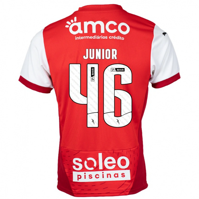 Danxen Kvinder Mário Junior #46 Rød Hvid Hjemmebane Spillertrøjer 2024/25 Trøje T-Shirt