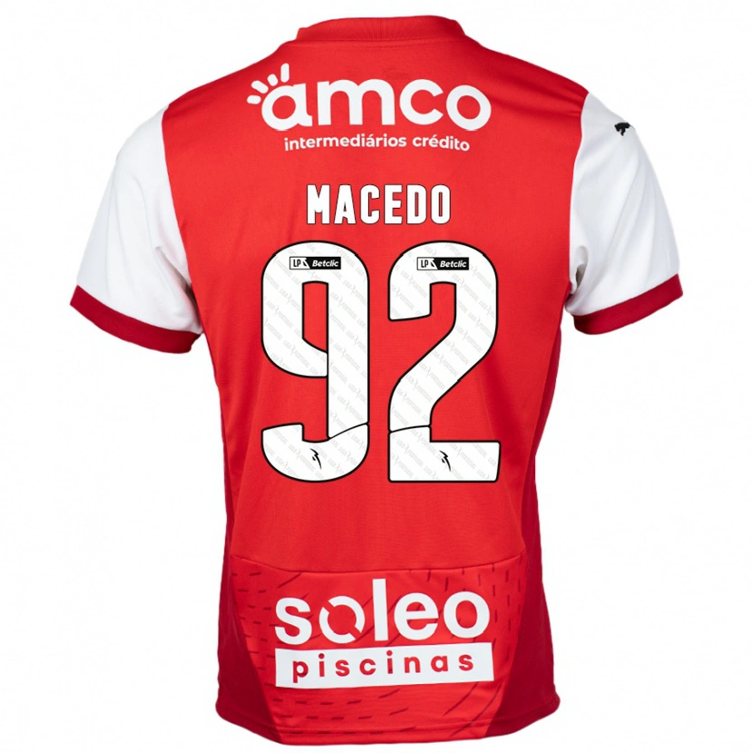 Danxen Kvinder Rodrigo Macedo #92 Rød Hvid Hjemmebane Spillertrøjer 2024/25 Trøje T-Shirt