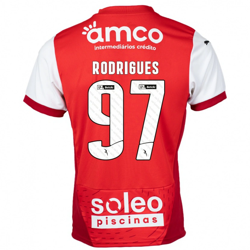 Danxen Kvinder Dinis Rodrigues #97 Rød Hvid Hjemmebane Spillertrøjer 2024/25 Trøje T-Shirt