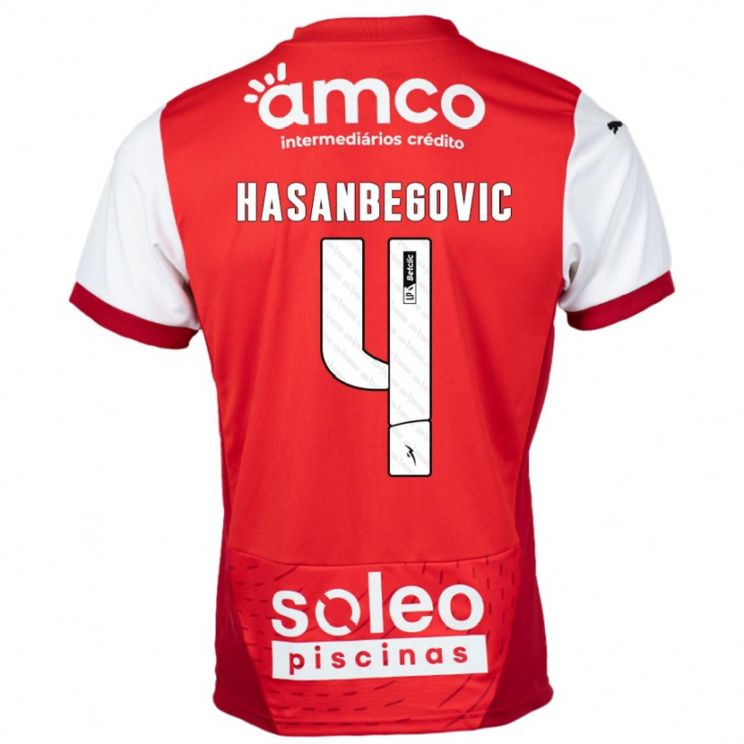 Danxen Kvinder Melisa Hasanbegović #4 Rød Hvid Hjemmebane Spillertrøjer 2024/25 Trøje T-Shirt