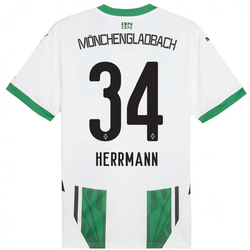 Danxen Kvinder Charles Herrmann #34 Hvid Grøn Hjemmebane Spillertrøjer 2024/25 Trøje T-Shirt