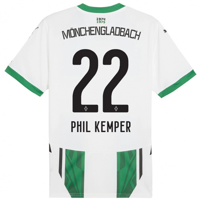 Danxen Kvinder Phil Kemper #22 Hvid Grøn Hjemmebane Spillertrøjer 2024/25 Trøje T-Shirt