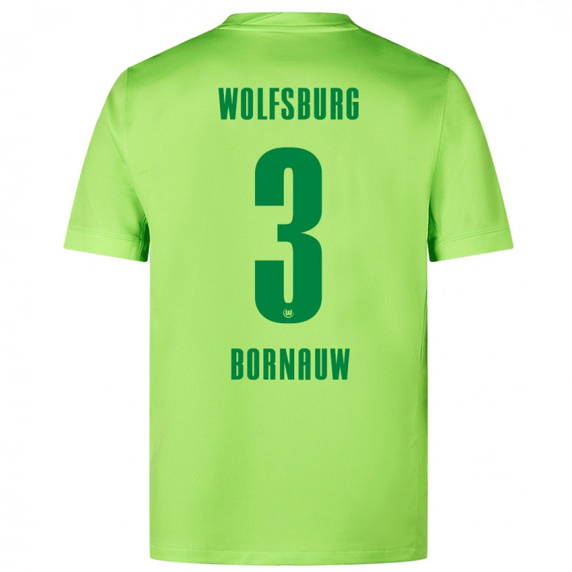 Danxen Kvinder Sebastiaan Bornauw #3 Fluorescerende Grøn Hjemmebane Spillertrøjer 2024/25 Trøje T-Shirt