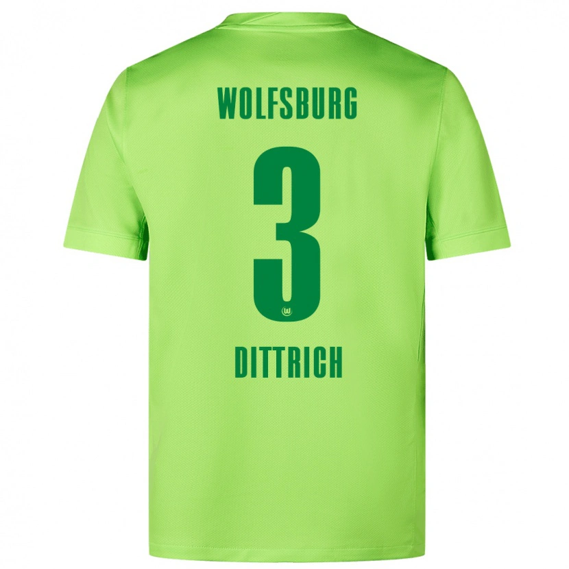 Danxen Kvinder Elia Dittrich #3 Fluorescerende Grøn Hjemmebane Spillertrøjer 2024/25 Trøje T-Shirt