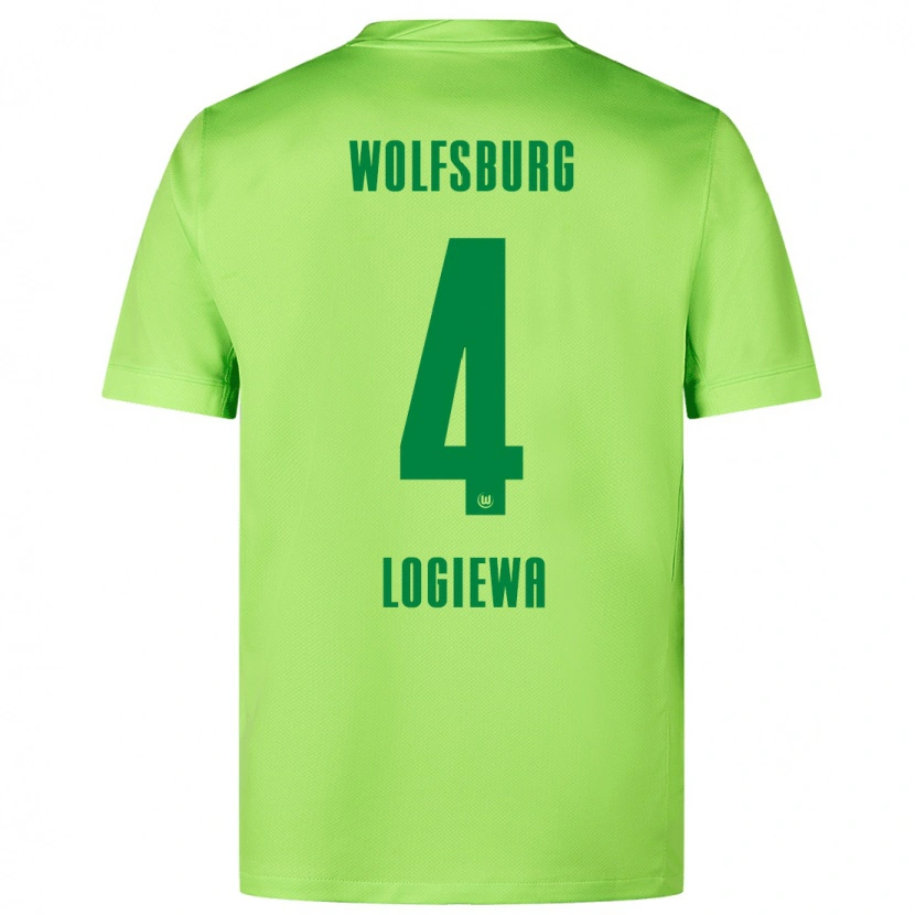 Danxen Kvinder Luca Logiewa #4 Fluorescerende Grøn Hjemmebane Spillertrøjer 2024/25 Trøje T-Shirt