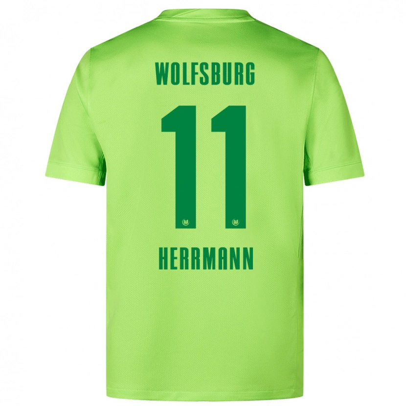 Danxen Kvinder Max Herrmann #11 Fluorescerende Grøn Hjemmebane Spillertrøjer 2024/25 Trøje T-Shirt