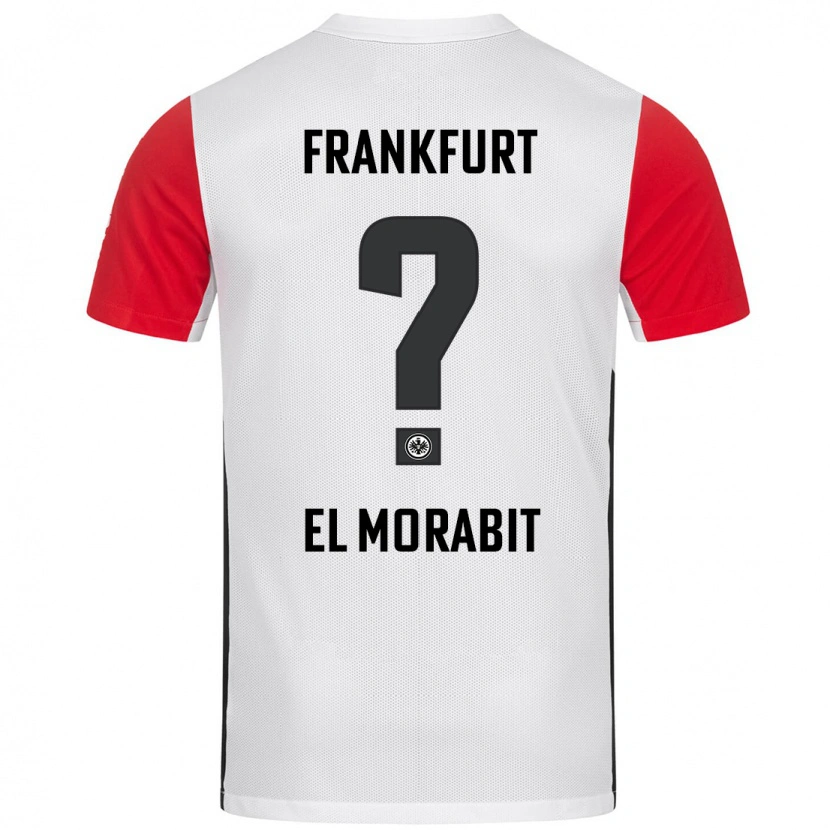 Danxen Kvinder Anas El Morabit #0 Hvid Rød Hjemmebane Spillertrøjer 2024/25 Trøje T-Shirt