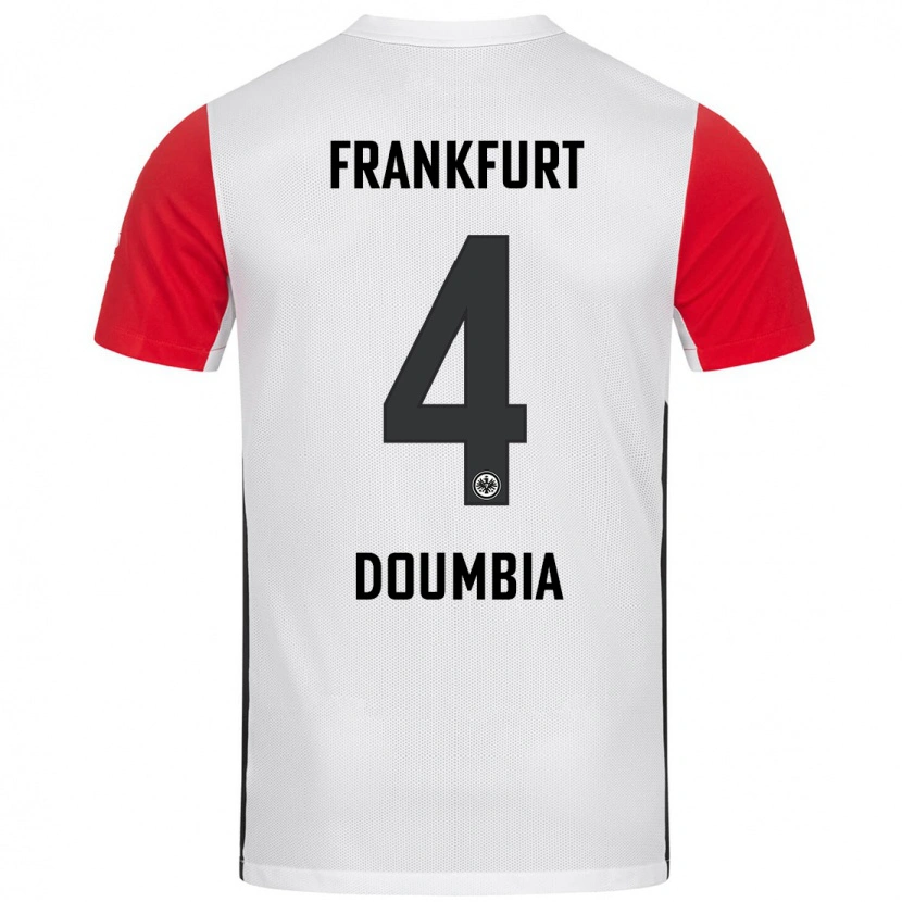 Danxen Kvinder Fousseny Doumbia #4 Hvid Rød Hjemmebane Spillertrøjer 2024/25 Trøje T-Shirt