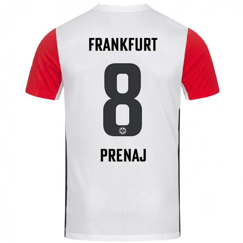 Danxen Kvinder Christian Prenaj #8 Hvid Rød Hjemmebane Spillertrøjer 2024/25 Trøje T-Shirt