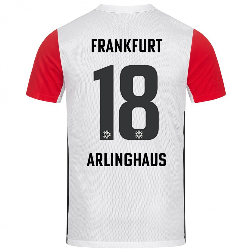 Danxen Kvinder Max Arlinghaus #18 Hvid Rød Hjemmebane Spillertrøjer 2024/25 Trøje T-Shirt