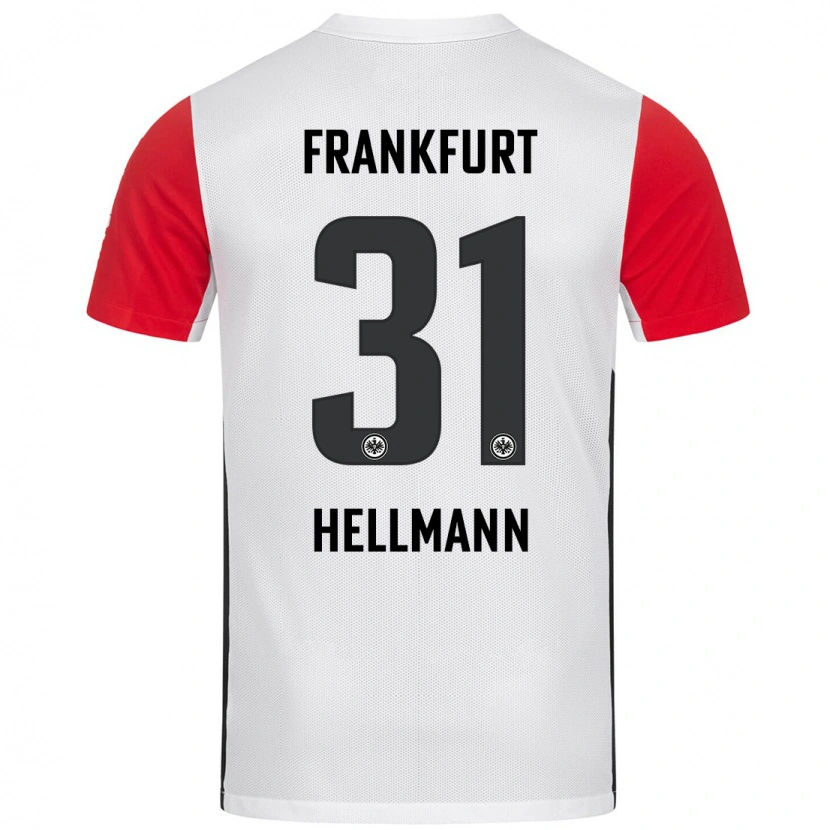 Danxen Kvinder Melvin Hellmann #31 Hvid Rød Hjemmebane Spillertrøjer 2024/25 Trøje T-Shirt