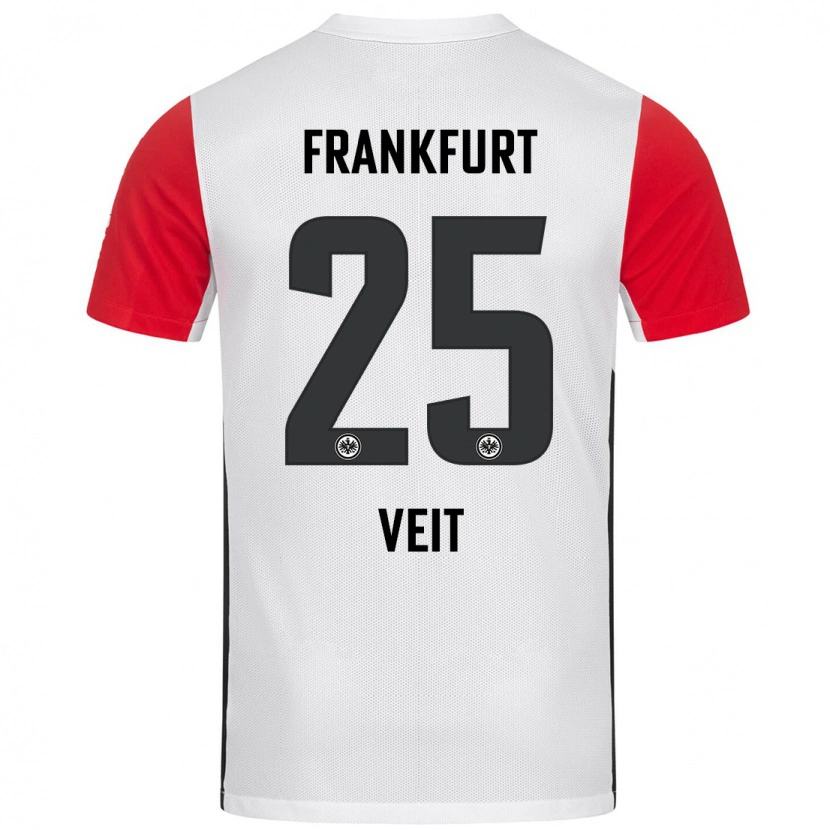 Danxen Kvinder Jella Veit #25 Hvid Rød Hjemmebane Spillertrøjer 2024/25 Trøje T-Shirt
