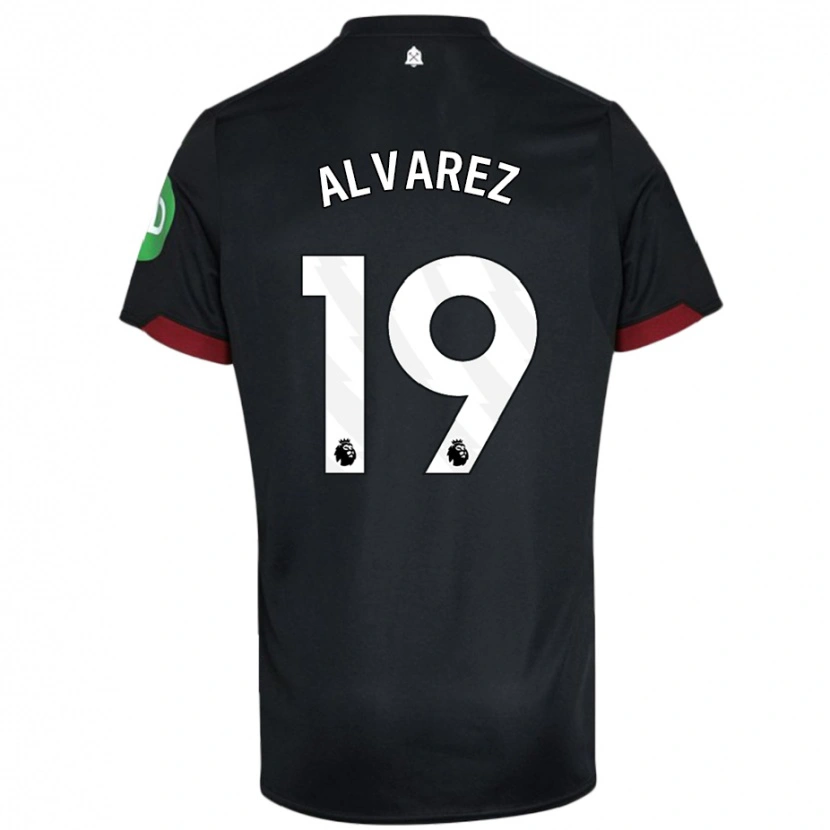 Danxen Kvinder Edson Álvarez #19 Sort Hvid Udebane Spillertrøjer 2024/25 Trøje T-Shirt