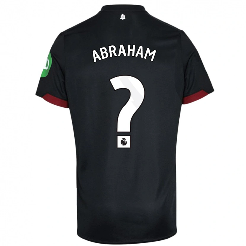 Danxen Kvinder Dondre Abraham #0 Sort Hvid Udebane Spillertrøjer 2024/25 Trøje T-Shirt